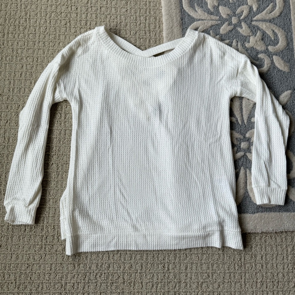 1. State cream colored waffle shirt